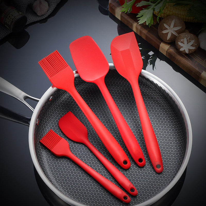 Silicone Scraper Oil Brushed Suit One-piece Snowflake Crisp Bull Rolling Sugar Cream Stirring Knife Home Oven Baking Tool