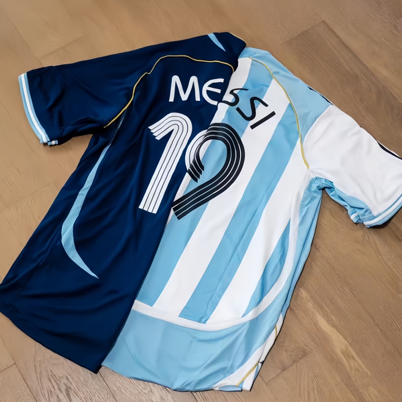 Argentina Retro Style Jersey No. 19 Messi Messi Couple Style Casual Football Shirt Home and Away Shirts