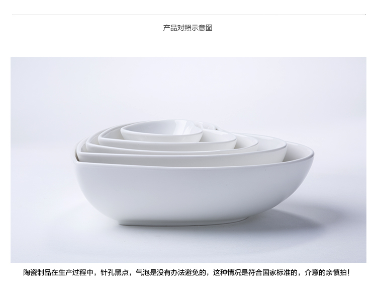 Sứ hình trái tim gốm tráng miệng bát gia vị bát kem bát salad sáng ăn sáng bát bát gốm hình dao kéo - Đồ ăn tối khay inox đựng thức ăn