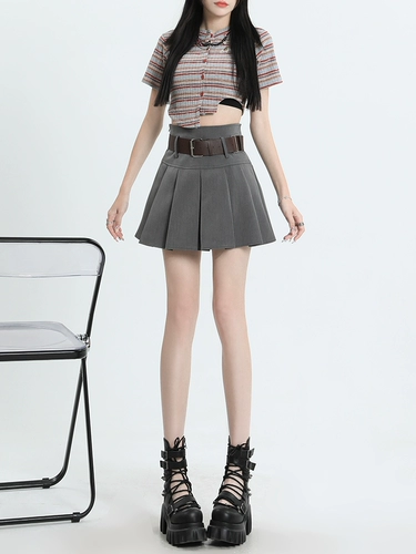 Пиджак классического кроя, летняя юбка в складку, мини-юбка, высокая талия, подходит для подростков, А-силуэт