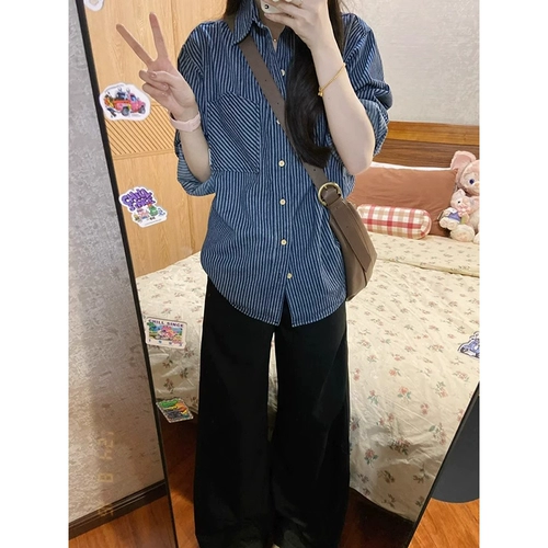 Ретро весенняя рубашка, лонгслив, 2025 года, оверсайз, свободный крой