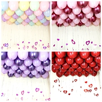 Thickened round gemstone red metallic balloon string macaron wedding house decoration pendant package wedding Net Red Party