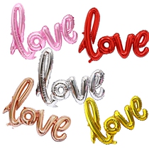 Large conjoined LOVE aluminum film Balloon Birthday Party wedding room background wall decoration decoration wedding supplies