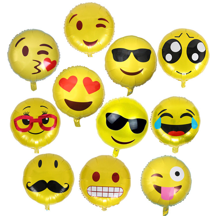 18 inch emoticon package aluminum film balloon cartoon smiley aluminum foil birthday creative party party micro-business promotion gift