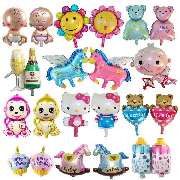 Cartoon mini shaped aluminum film balloon Children's birthday party room hotel decoration Wedding wedding decoration decoration