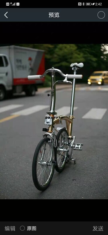 Warehouse Clearance: Reproduction of Xiaobu Full Chrome-Molybdenum Steel Folding Bike Frame with Front Fork and Stem, Blank Electroplating