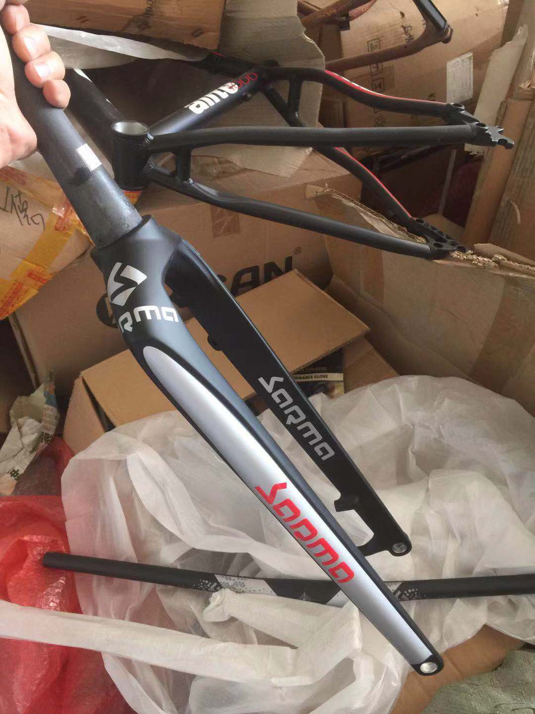 SARMA snow fat car full carbon fiber barrel axle front fork 26 inch 135MM15 axle 420 inner height 600 grams