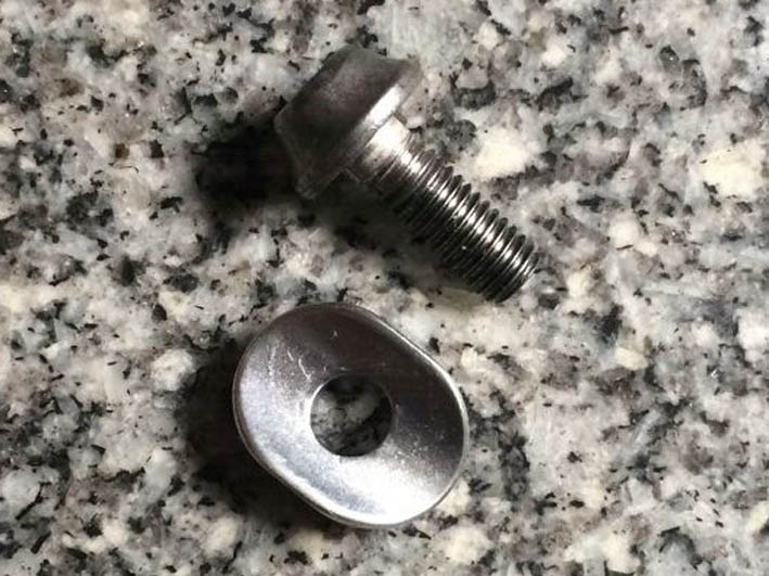 Japan's original 6500 front - allocation accessories half moon gasket with hexagonal screw polishing treatment silver