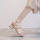 23 summer fairy style mid-heeled sandals for women summer fashion thick heel strap sandals with skirt low heel women's shoes