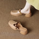 Sheepskin Retro Style High-Heeled Closed-Toe Mules for Women, Summer 2025 New Model, Slip-On, High-End Feel Sandals
