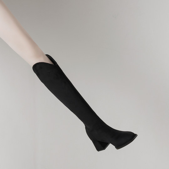 Sheepskin Version of the Super Stylish V-Cut Long Boots for Women, 2025 New Autumn and Winter Elegant High-Heeled High Boots