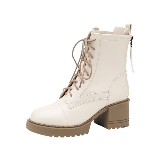 Genuine Leather Super Cool Early Autumn High-Heeled Martin Boots for Women, Spring and Autumn Single Boots, 2025 Hot Style, Super Popular Chunky Heel Autumn and Winter Short Boots for Women