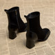2025 Chunky Heel Trendy Spring and Autumn High-End Slim Boots for Women, Autumn and Winter Brown High-Heeled Short Boots, Early Autumn French Style Ankle Boots