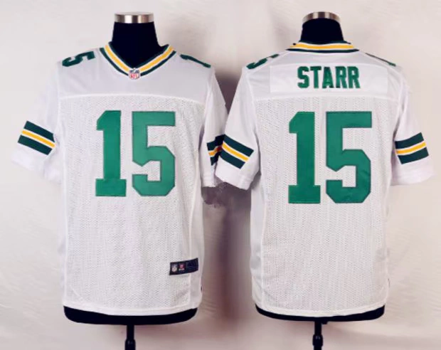 NFL Football Jersey Elite Edition Gói đóng gói xanh Green Packers 15 # STARR - bóng bầu dục bóng ném rugby