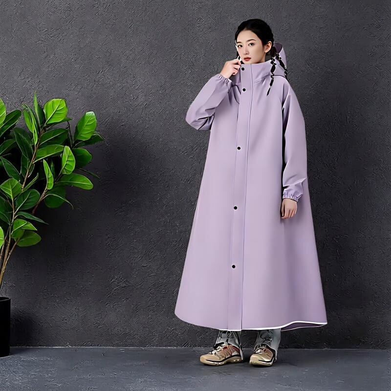 Long Raincoat for Full-Body Protection Against Heavy Rain, Men's Adult Outerwear, Single-Person Electric Motorcycle Riding Rain Poncho