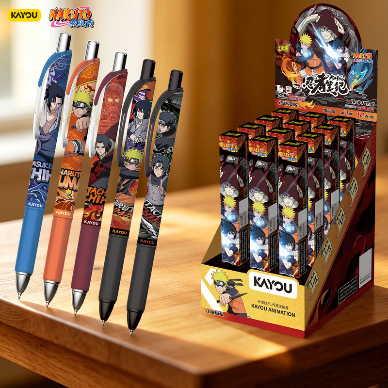 Official Naruto Press-Action Gel Pen Blind Box Black Student Merchandise Sasuke Naruto Hidden Edition Stationery