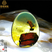 Natural Burmese amber ore beeswax gold blue gold amber blood amber gold brown water gall plant insect amber beads water drop pendant