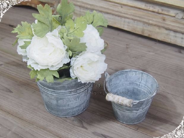 Đất nước Tin Thùng Thùng Hoa Hoa Sắt Hoa Hoa Nhân Hoa Bình Trang Sức Cửa hàng Trang trí Trang trí Đám cưới Hoa Xô - Vase / Bồn hoa & Kệ bình cắm hoa hồng
