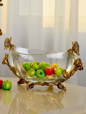 European-style American modern crystal with copper luxury living room decoration utensils decoration soft decoration designer decoration fruit plate