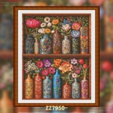 [ZZ7950-классическая полка для вазы] Вышивка крестиком натюрморт ваза классическая 2025 новая вышивка нитками гостиная спальня