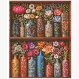 [ZZ7950-классическая полка для вазы] Вышивка крестиком натюрморт ваза классическая 2025 новая вышивка нитками гостиная спальня