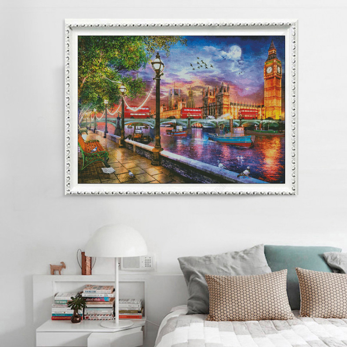 ZZ3025-Night colours London Cross embroidered living room new 2023 new children Cartoon Themselves Embroidered-Taobao