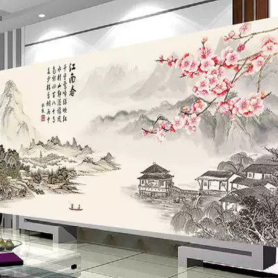 Diamond painting full diamond living room scenery new Chinese diamond cross stitch Jiangnanchun atmospheric landscape 2020 new large