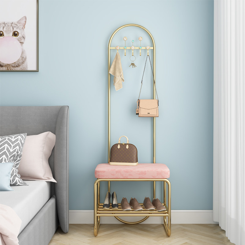 Entrance-in-house wearing shoes changing shoes hangers clothes hanger integrated floor living room net red cloak hat rack bedroom home doorway