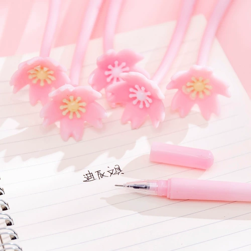 Милая ручка-роллер, канцтовары для школьников, в цветочек, подарок на день рождения