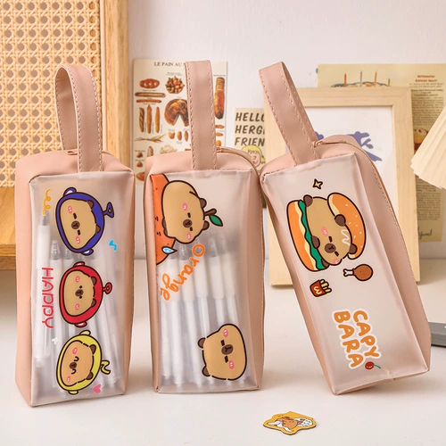 Ручка, мультяшный прозрачный милый вместительный и большой пенал для школьников