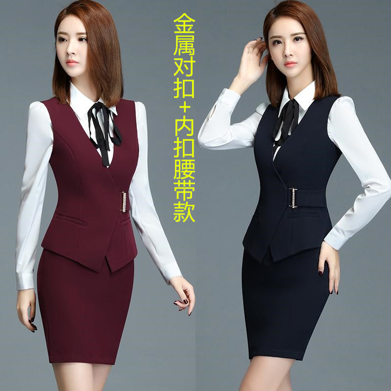 Áo vest nữ chuyên nghiệp vest mùa xuân và mùa thu Hàn Quốc thời trang phù hợp với khách sạn áo vest đen vest vest nữ áo khoác nữ mùa đông