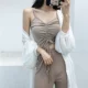 Áo khoác nữ mùa hè phiên bản Hàn Quốc mới của áo thun cổ chữ V gợi cảm, áo khoác ngoài rốn nhiều màu