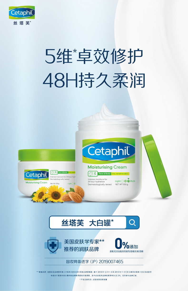 丝塔芙 甘油保湿润肤霜 250g大白罐 全身可用 图1
