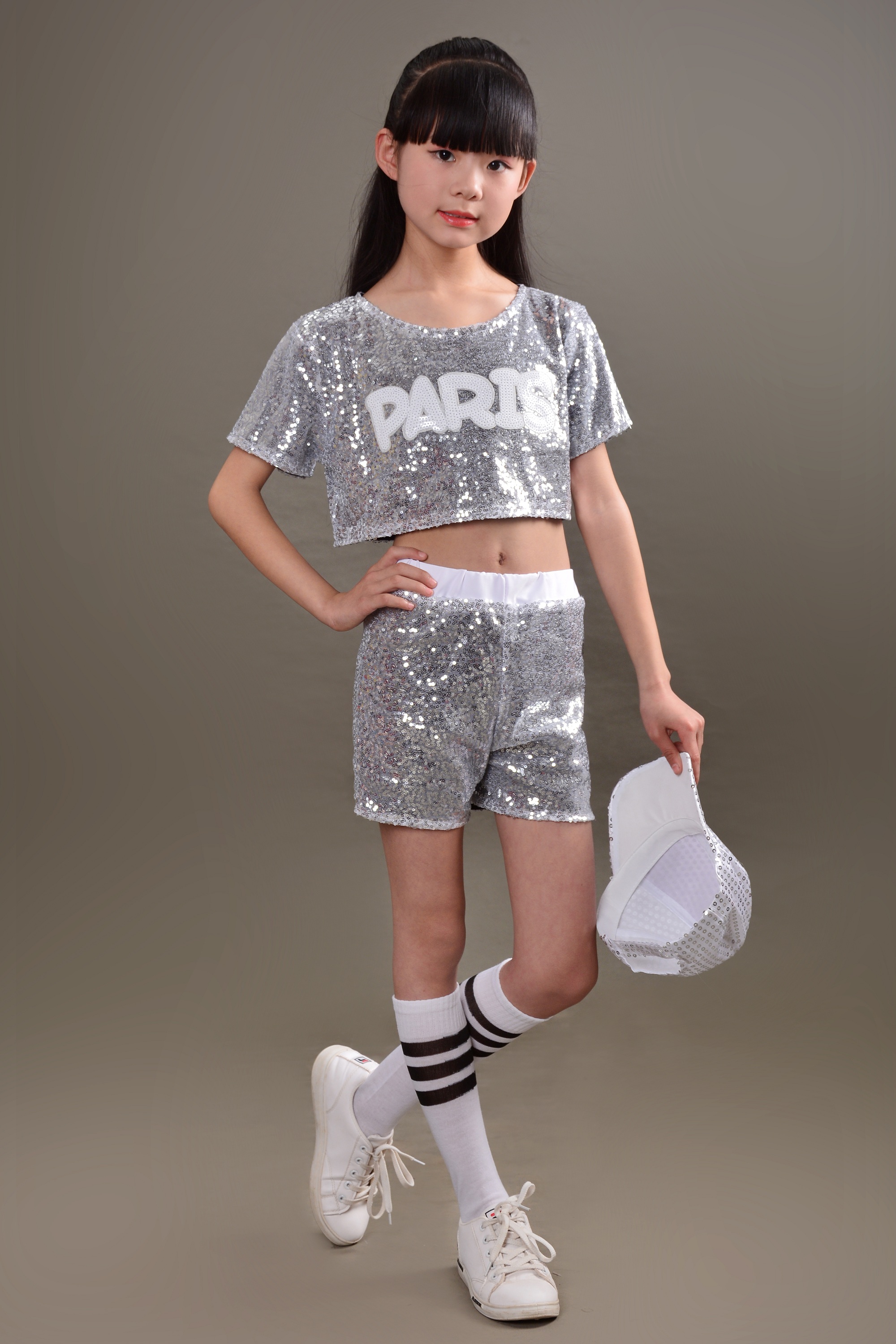Bộ đồ nhảy jazz của trẻ em phù hợp với đội cổ vũ hip hop trang phục hip hop nữ sinh đường phố nhảy hiện đại thời trang cho bé
