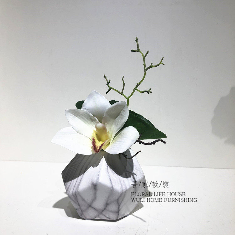 Modern new Chinese emulated floral art small suit Villa Like board Tea Table Bookcase Decorative Cabinet Floral Ornament Swing