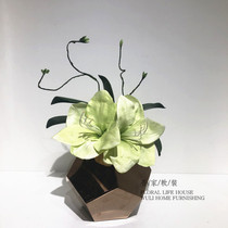 Modern neoclassical metal flower green simulation overall flower art negotiation table tea table