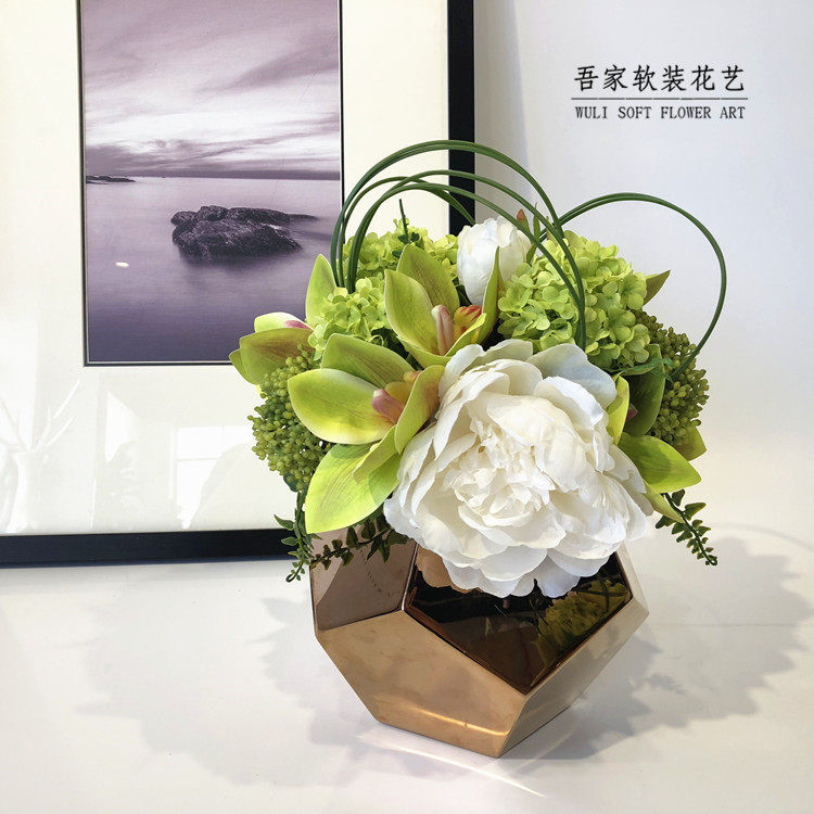 WULI* high-end villa model room sales department hotel living room porch coffee table simulation flower decoration flower art ornaments