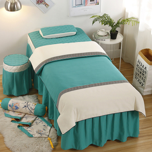 Beauty bed cover bốn mảnh cao cấp phong cách châu Âu thẩm mỹ viện đơn giản chuyên dụng massage massage vật lý trị liệu giường đơn mảnh với lỗ - Trang bị tấm