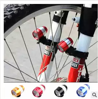 Power-consuming small bicycle light warning light 6LED all aluminum mini headlight taillight high brightness rotatable installation front fork