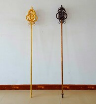 Pure copper Zen Rod tin Rod Buddhist master six strands eighteen rings large Zen Rod Baotou tin Rod three sections