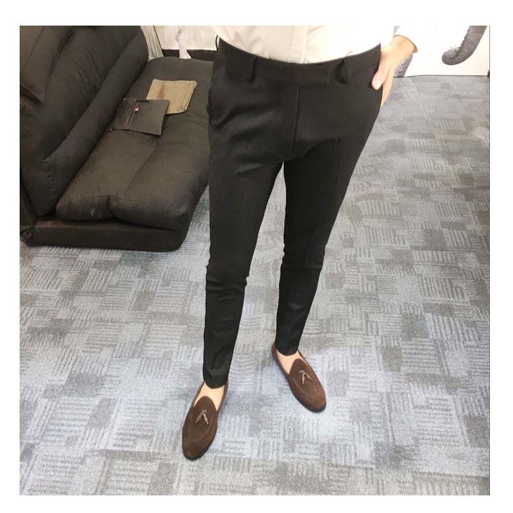 Quần dài nam mùa thu Hàn Quốc phiên bản Hàn Quốc của thời trang mỏng miễn phí ủi quần phù hợp với quần âu quần dài nam đẹp