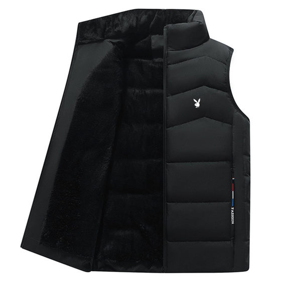 Playboy Vest Men's Vest Autumn and Winter New Down Cotton Waistcoat Warm and Velvet Thickened Vest