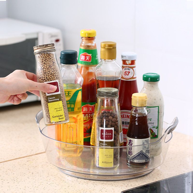 Kitchen shelve rotary containing layer frame condiment containing multifunctional seasoning jar shelf Home table face containing box