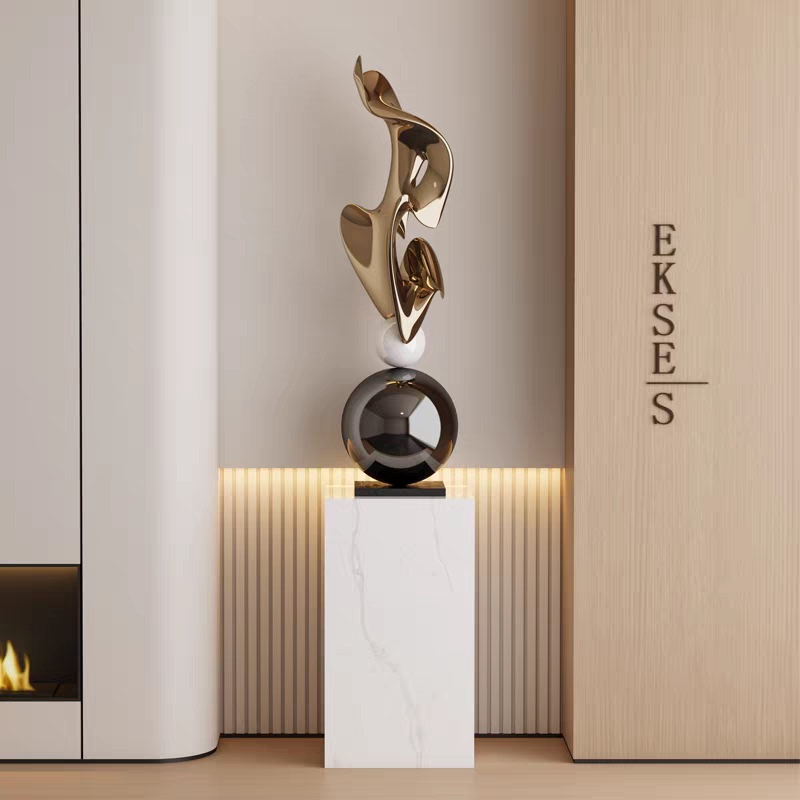 Creative Modern Light Luxury Style Hotel Lobby Villa Corridor Entrance Floor-Standing Art Sculpture Decorative Ornaments