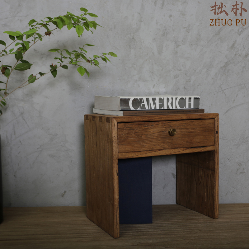 Solid wood one drawer desk multifunctional small bookshelf old elm retro nostalgic homestay furniture can be used as a shoe-changing small bench