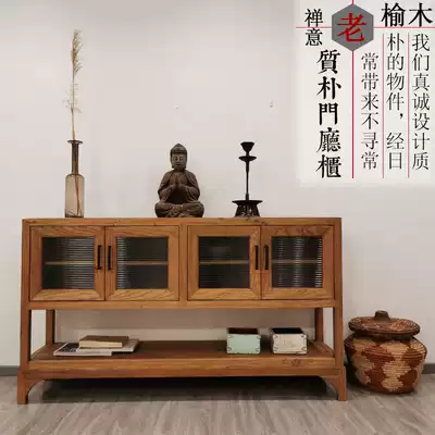 Old elm dining cabinet solid wood locker multifunctional household kitchen dish cabinet storage cabinet living room side cabinet TV cabinet