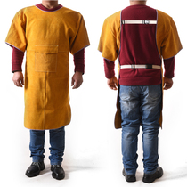 Cow leather electric welding protective clothing welding garment argon arc welding workwear radiation-proof anti-splash high temperature anti-wear dress apron