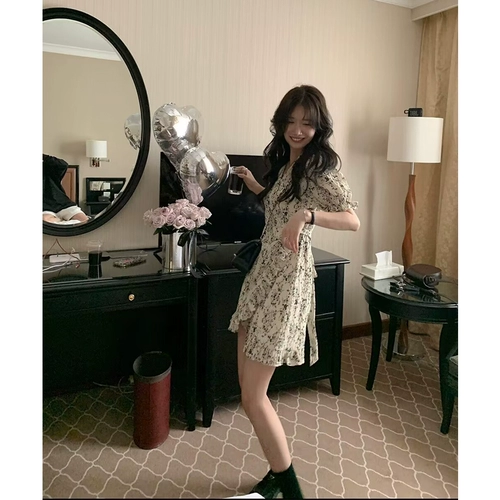 Платье, осенняя летняя элитная юбка, в цветочек, французский стиль, подходит для подростков