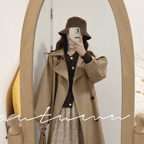 Card its color Korean version of the wind coat jacket woman 2022 Spring autumn season the new small sub-early autumn temperament long and large coat