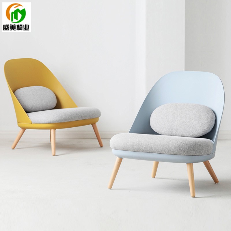 Blue small fresh sofa chair net red single leisure sofa chair lazy conference room reception chair lazy sofa